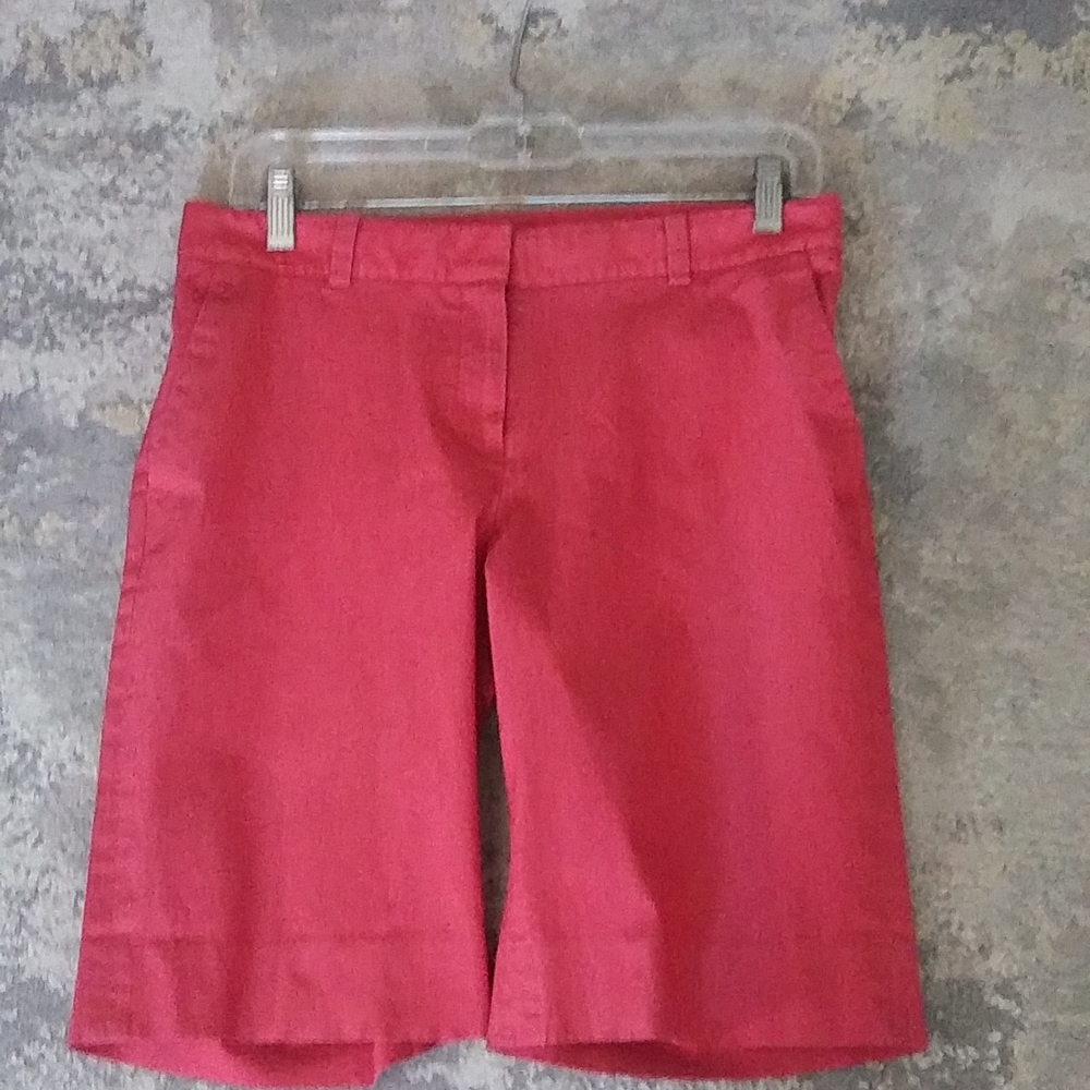 BROOKS BROTHERS BERMUDE SHORTS FLAT FRONT,RED CORAL,SIZE-4